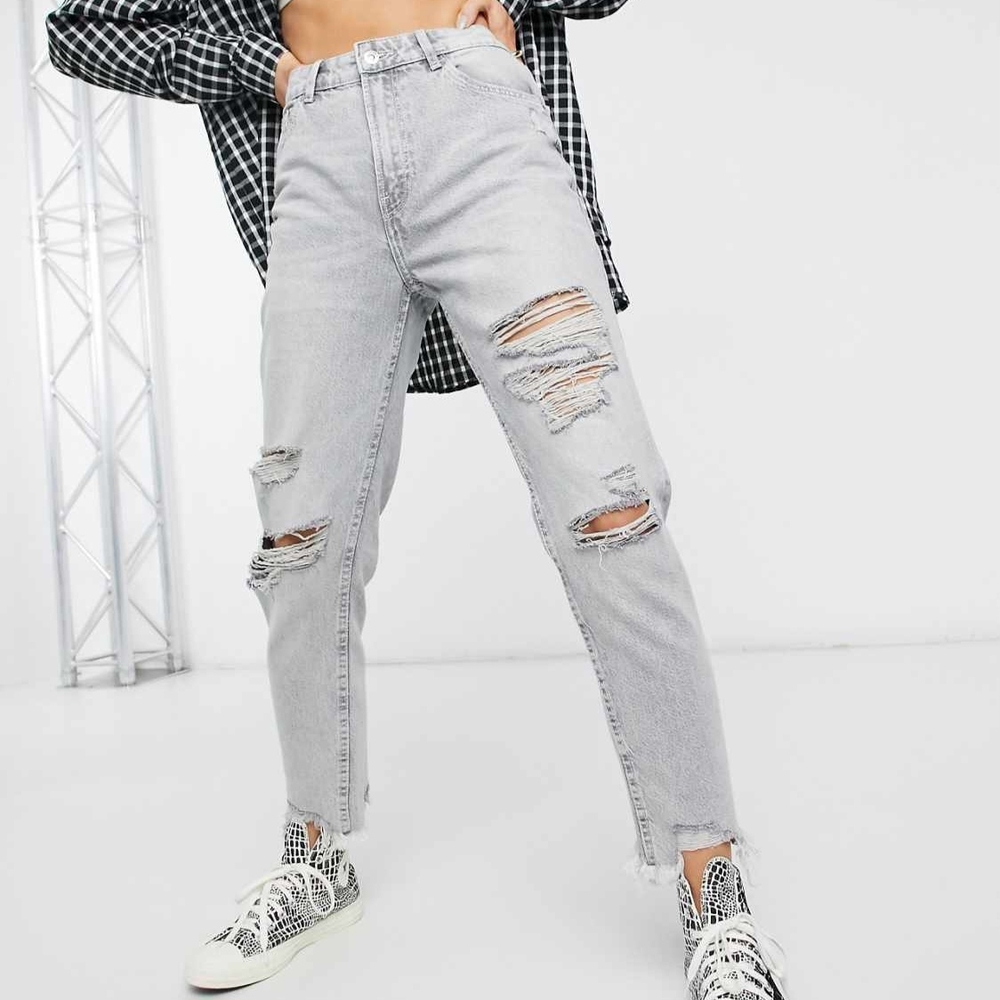Bershka Distressed Mom Jeans